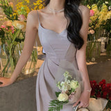 Women Summer Midi Dress Spaghetti Strap Sexy Bodycon Elegant Party Slim One Piece Clothes