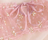 Pink Mesh Off-shoulder Lingerie Set-Outfit