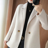 Wool Coat Cashmere Suit for Petite High-end Short Wool Coat Women's Mid-length Thick