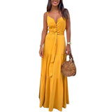 Spot Women's Summer Fashion Women's Temperament In The Long Sling Dress Dress