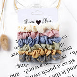 Set Scrunchies Hair Ring Candy Color Hair Ties Rope Autumn Winter Women Ponytail Hair Accessories 4-6Pcs Girls Hairbands