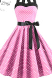 Women Polka Dot Dress Big Swing Vestidos Retro Robe Casual Prom Rockabilly Party Dress 50s 60s Pinup Vintage