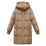 Student Cotton-Padded Clothes Female Long Hooded Fashion Style Casual Coat Hooded Loose In 2024 Winter New-Outfit