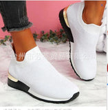Spring Knitting Socks Shoes Women 2022 Mesh Breathable Platform Sneakers Slip on Flat Casual Loafers Ladies Vulcanized
