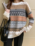 Vintage Jacquard Knit Sweater- Outfit