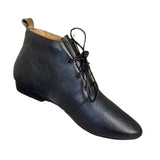 Pointed Little Short Boots Flat Boots Female Spring And Autumn Single Boots British Style Soft Leather Ankle Boots Soft Bottom Lace-Up