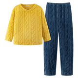 Winter Warm Flannel Women Pyjamas Sets Thick Coral Velvet Long Sleeve Cartoon Sleepwear Thin Flannel Pajamas