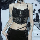 Summer New Dark Lace Lace Suede Jacquard Sexy Hot Girl Sling Top