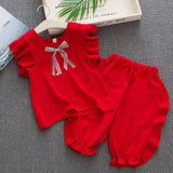 Yrs Chiffon Girls Clothes Summer Newborn Baby Girls Clothes Set 2pcs Cotton Girl Clothing T Shirt+Pants Infant Clothes