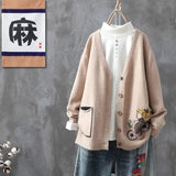 spring and autumn fashion new temperament casual knitted cardigan ladies Western style all-match coat sweater