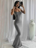 Strap Backless Long Maxi Dresses Party Club Vacation Outfits for Women Sexy Casual Summer Dress 2022 Wholesale