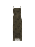 Halloween Double Layered Floral Slip Maxi Dress- Outfit