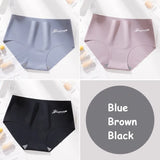 Seamless Panty Set Underwear Female Letter Comfortable Intimates Fashion Female Low-Rise Briefs Ice Silk Lingerie Drop
