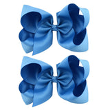 6'' Solid Color Grosgrain Ribbon Bows Hair Clips For Cute Girls Large Handmade Hairpins Barrettes Kids Hair