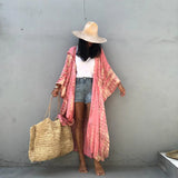 Bohemian Striped Fashion Women's Clothing Hooded Long Batwing Sleeve Split Plus Size Street Wear Summer Blouse Shirt