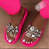 Bling Crystal Slippers Ladies Fashion Slides Women Casual Outdoor Flats Female Beach Shoes Women's Footwear Plus Size