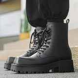 Zingj Kong Wind Ins Street Tide Male Street Shot Fashion Vintage Chelsea Boots Fall Youth Platform Leather Boots