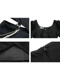 Dress Women's Short Sleeve Hollow Out Slim Sheath Spring Summer Mini Dress Casual Black Square Collar A-line Mujer