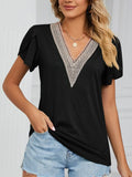 Elegant Hollow Out Blouse Fashion Summer Women Petal Short Sleeve Tops Women's Shirts 2023 Ladies Blouse Clothes