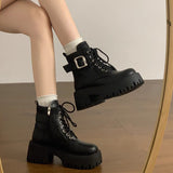 Boots Women's Thick Background Increased In 2025 New Autumn And Winter Retro Locomotive Boots Small Thick And Short