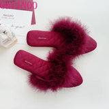 2021 New Lovely Women Flip Flop Pointed Toe Home Floor Soft Slippers Female Shoes Girls Winter Spring Warm