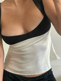 satin tank top with back