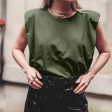 Sleeveless Top Female O Neck White Women Blouse Shirt Ladies Loose solid Chic Casual Blouses Black 2020 Cotton