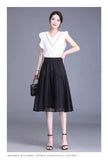 Skirt Thin Skirt 2023 New High Waist Half Skirt Medium-Long Thin A-Shaped Gauze
