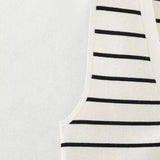 Women's Street Fashion Urban Leisure Knitted Striped Vest Vest Sweater