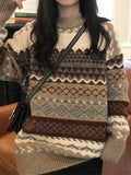 Vintage Jacquard Knit Sweater- Outfit