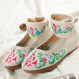 Zingj Heels Single Shoes Dance Shoes Embroidered Cloth Shoes Inside The High Slope And Spring And Autumn Women's Shoes Ethnic