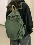 Vintage Wash College School Backpack-Outfit
