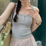 Sense Of Minority Button Suspenders Vest Girls Summer New Sweet And Spicy Style Slim Short Sleeveless Bottomless