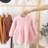 Winter Imitation Mink Fleece Sweater Princess Dress Baby Knit Sweater Baby Winter Foreign Style Hedging