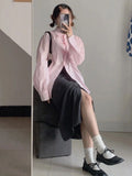 Chinese Harajuku Fashion Button Design Loose Long Sleeve Blouse Women Csual All Match Vintage Shirt Y2k Aesthetic
