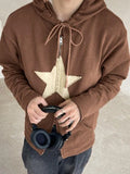 Vintage Star Patch Baggy Zip Up Hoodie- Outfit