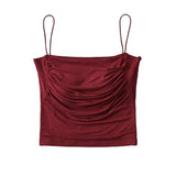 Zingj Trend Women's Pure Color Spicy Girls' Casual Blouse Sexy Slim With Chest Cushion Short Style Navel