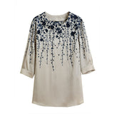 Women Satin Blouse Print Half Sleeve Loose Casual Shirts Women Fashion 2023 Spring Summer Tops Elegant Blusas