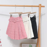 Autumn And Winter New Coarse Flowers Of The Hundred-Fold Skirt Pink Skirt High Waist Slim Skirt A Word Anti-Light Skirt