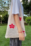 Cut-out Flowers Shoulder Eco Bag-Outfit