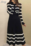 Knitted 2 Piece Set Women Sweater Cardigan Tops + Long Skirt Sets Female Office Lady Two Piece Suits Korean Fashion