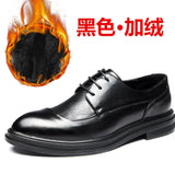 Zingj Men's Shoes Spring Autumn New Men's Casual Shoes Korean Fashion Trend Single Shoes Lace Breathable Leather Shoes Men