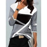 Loose Color Printed Round Neck Long Sleeve