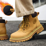 Zingj Yellow Boots British Cargo Martin Boots Men's Ankle Boots 2024 Spring And Autumn Single Boots Platform Versatile Hiking Boots
