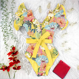 Sexy One Piece Swimsuit Women Swimwear Push Up Monokini Ruffle Swim Suit Bathing Suit Summer Beach Wear
