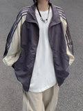 Contrast Stripe Zip Up JacketOutfit