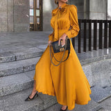 Spot 2025 Autumn New Women's Wear In The Long Long Sleeve Temperament Dress