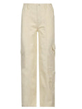 Washed Pocket Solid Cargo Pants- Outfit