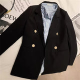 Zingj Spring And Autumn Outfit Fried Street Loose Leisure Versatile Autumn Suit Jacket Female Korean Black Suit