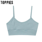 womens cropped tops stretch camisoles casual ladies sports tops tees solid